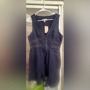 Michael Kors Navy Eyelet Dress